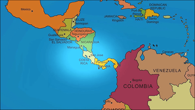 コスタリカの地図