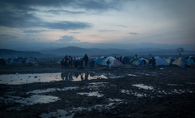 難民キャンプの風景