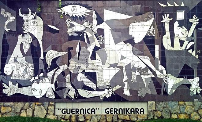 スペインの画家、パブロ・ピカソによる「ゲルニカ」