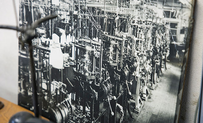 靴下産業の最盛期、工場のようす